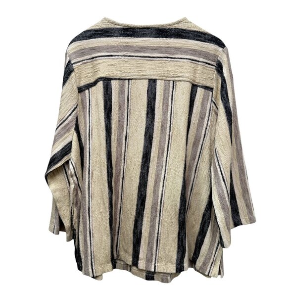 LOGO Lori Goldstein Beach to Street Striped Pullover Plus Size 1X Woven Womens T - Picture 5 of 8